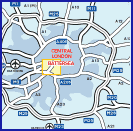 Small map of region around battersea dogs home in London